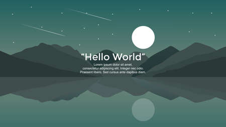Vector banners with polygonal landscape illustration