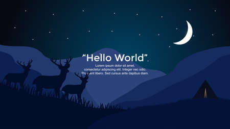 Vector banners with polygonal landscape illustrationのイラスト素材