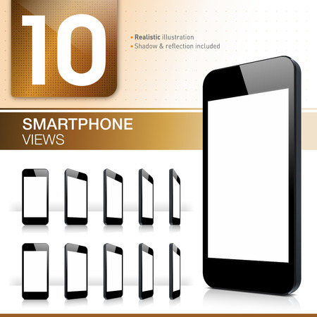 Ten Smartphone Views - Realisticのイラスト素材