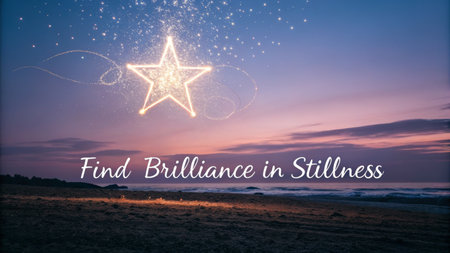 A luminous star glows brilliantly against a serene, colorful night sky, perfect for showcasing the magic and wonder of the universe.の素材