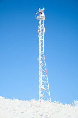 Frozen antenna in the Nordic countries.の写真素材