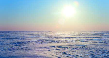 cold winter in the polar tundra in Siberiaの写真素材