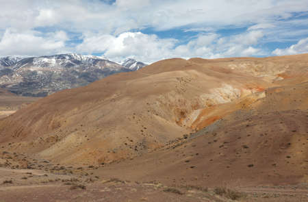 panorama of the steppe and the clouds above itの写真素材