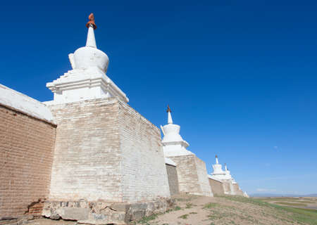 Buddhist monastery Erdene Zu in the steppes of Mongoliaの写真素材