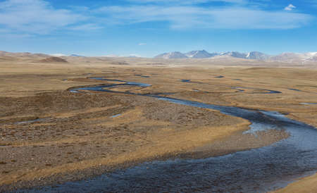 The mountain river in the steppe
