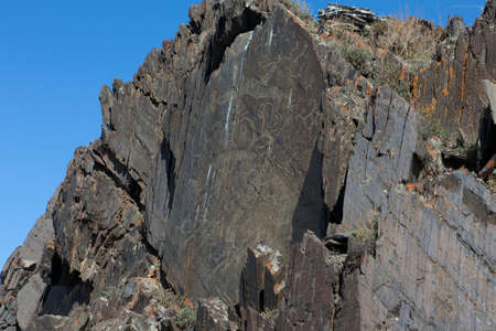 Rock paintings from the Bronze Ageの写真素材