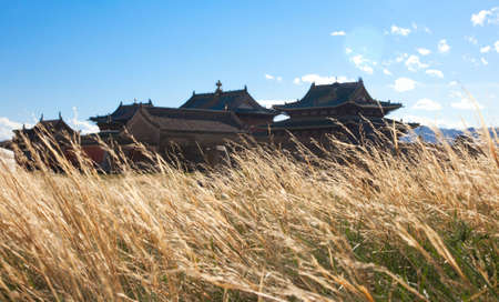 Buddhist monastery Erdene Zu in the steppes of Mongoliaの写真素材