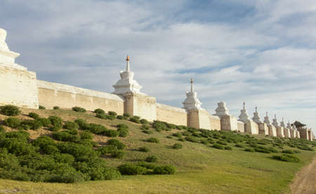 Buddhist monastery Erdene Zu in the steppes of Mongoliaの写真素材