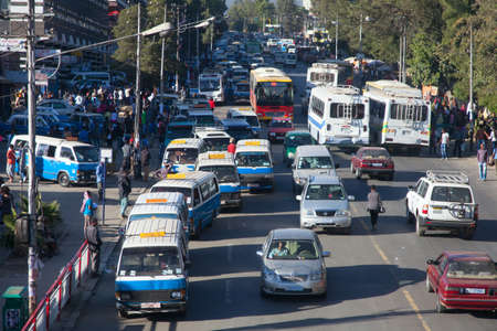 streets of the capital of Ethiopia Addis Ababaのeditorial素材