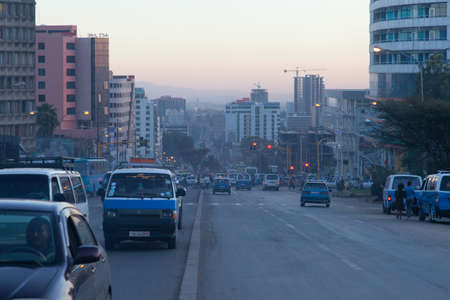 ETHIOPIA ADDIS ABABA DECEMDER 05,2013. Streets of the capital of Ethiopia Addis Ababa in December 05,2013.のeditorial素材