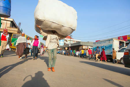 ETHIOPIA ADDIS ABABA,DECEMDER 23,2013.The largest African market-Merkato  in Ethiopia Addis Ababa December 23, 2013のeditorial素材