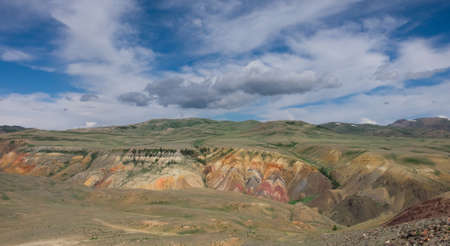 Clay red canyon in the mountainsの写真素材