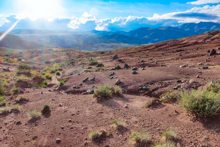 Mountains, the steppe and the sky - this is the essence of Central Asia. Mongolia and Altaiの写真素材