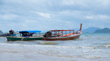 Thai or Burmese fishing boat in the Andaman seaの写真素材