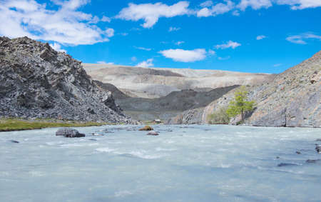 The source of the river in the mountainsの写真素材