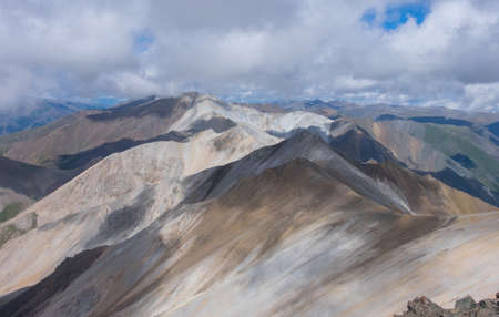 Colourful hazy mountains in Asia, Altaiの写真素材
