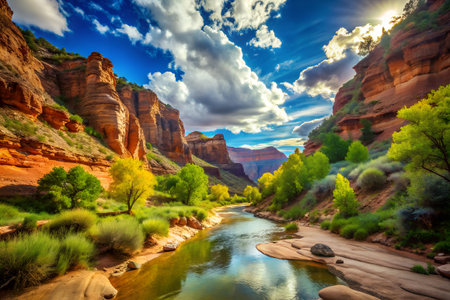 Zion National Park is an American national park located in southwestern Utah near the town of Springdale.の素材