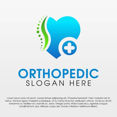 Orthopedic concept logo design template isolated on gray background. Vector logo concept design templates for websites or mobile applications and others. Logo vector symbol icon. EPS fileのイラスト素材