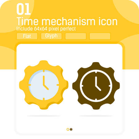 time mechanism badge premiun icon with simple glyph or flat style isolated on white background. Sign symbol vector illustration sign design icon for web design, ui, ux, web, ui, ux and websiteのイラスト素材