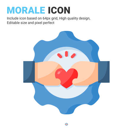 Morale icon vector with flat color style isolated on white background. Vector illustration charity sign symbol icon concept for business, finance, industry, company, apps, web, ui, ux and projectのイラスト素材
