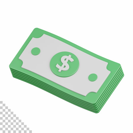 3d rendering banknotes isolated useful for banking, currency, finance and global business designの写真素材