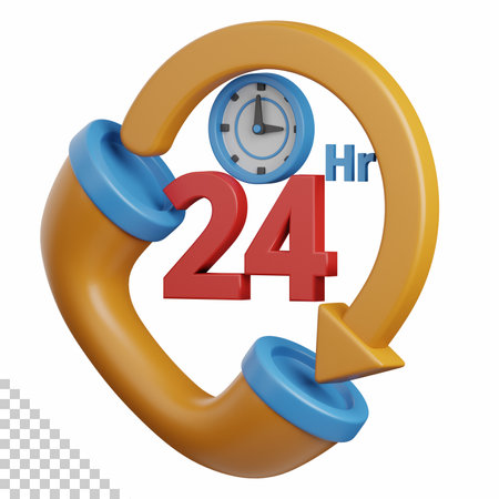 3d rendering 24 hours service isolated useful for ecommerce, shopping and business online designの写真素材