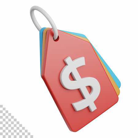 3d rendering price tag isolated useful for ecommerce, shopping and business online designの写真素材