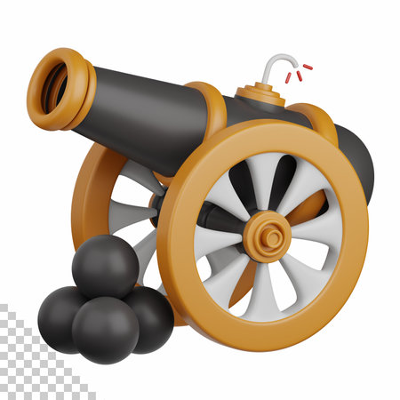 3d rendering islamic cannon isolated useful for muslim, religion, ramadan kareem eid al fitr designの写真素材