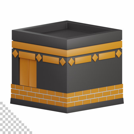 3d rendering kaaba isolated useful for muslim, religion, ramadan kareem eid al fitr design elementの写真素材