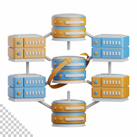3d rendering data center isolated useful for cloud, network, computing, technology, database, server...