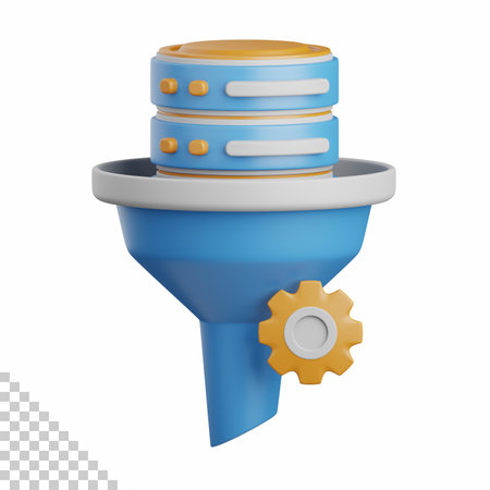 3d rendering data filtering isolated useful for cloud, network, computing, technology, database, server and connection design elementの写真素材