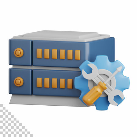 3d rendering server maintenance isolated useful for cloud, network, computing, technology, database, server and connection design elementの写真素材