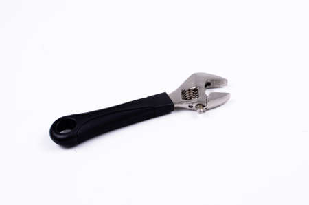 Adjustable wrench tool, isolated on white backgroundの写真素材