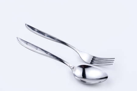 Spoon and Fork isolated in white background