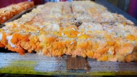 Close-up of Indonesian Traditional Fermented Oncom Made from Soy Pulp or Peanut Press Cake with...