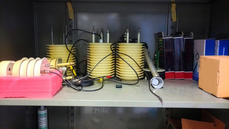 Enclosure Cabinet Housing Weather Monitoring Sensors and Data Logging Equipment in a Laboratory...