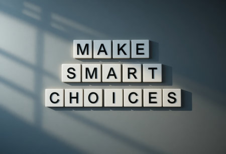 A visually striking image featuring the words "Make Smart Choices" written in bold letters, conveying motivation and positive thinking for decision-making.の素材