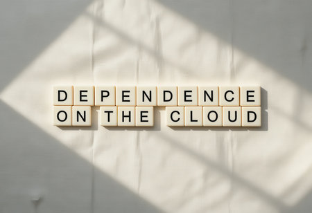 A conceptual image reflecting the growing dependence on cloud technology for digital services and storage in modern life and business environments.の素材