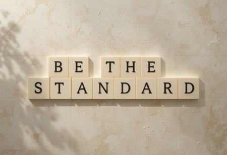 This stunning wall art features the motivational quote "Be the Standard." Designed in a minimalist style, it adds charm and elegance to any space.の素材