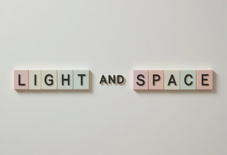 A visually striking arrangement of letters spelling "Light and Space," capturing the essence of modern design. Ideal for creative projects and interior concepts.の素材