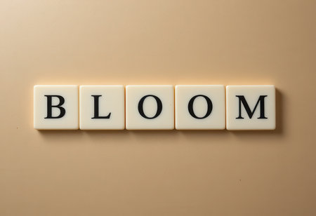 A serene composition featuring letters that spellの素材