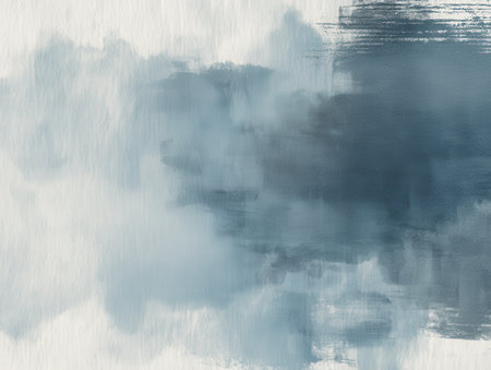 A serene abstract artwork featuring soft blue and gray watercolors. Ideal for backgrounds, prints, and creative projects seeking a calming aesthetic.の素材