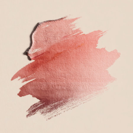 An elegant blush pink watercolor brush stroke set against a cream background. Perfect for artistic projects, backgrounds, and modern decor.の素材