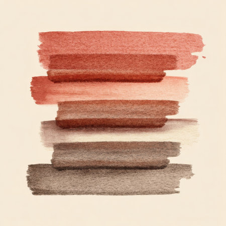 This image showcases a series of warm earthy color strokes on a soft neutral background, perfect for projects seeking a natural and artistic aesthetic.の素材