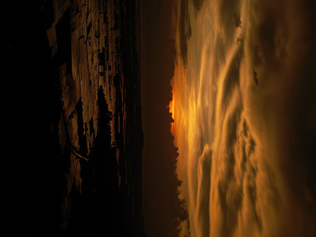 Scenic outdoor view capturing natural elements like sunset, sunrise, fog, paddy field, and cloud...