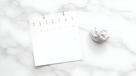 Blank notepad with crumpled paper ballle backgroundの素材