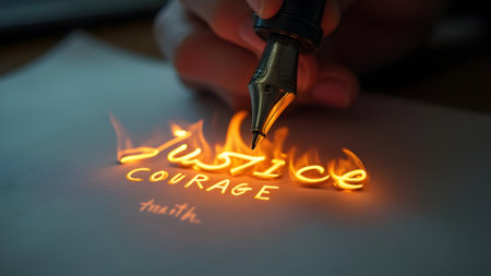 Closeup of a woman's hand writing with a fountain pen on a piece of paperの素材