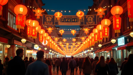 Unidentified people walking on the street in Hong Kong. Hong Kong is the most populous city in the world.の素材