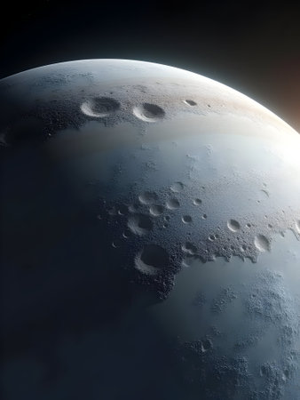 Moon in space. Solar system. Science fiction wallpaper. Beauty of deep space.の素材
