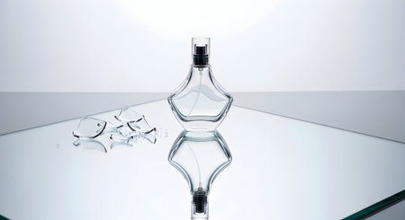 Glass bottle with incandescent lamp on white background. 3D renderingの素材